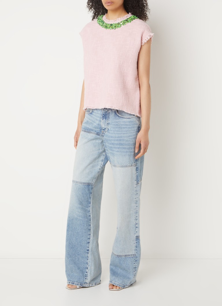 Essentiel Antwerp Grovstrikket topp med strass
