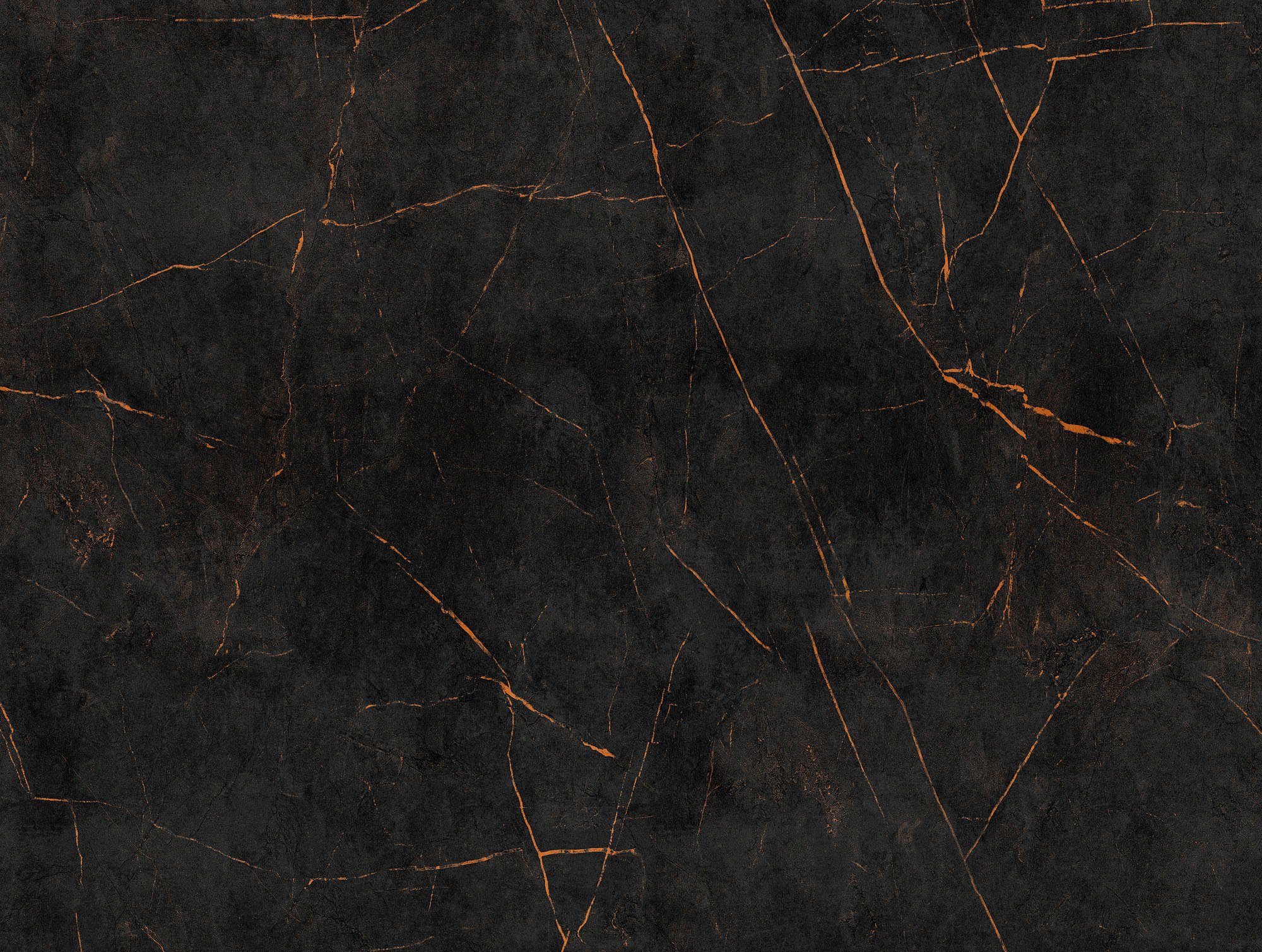 living walls Fototapete The Wall, glatt, Motiv, Steinoptik, gemustert, Fototapete Modern Tapete Marmor Schwarz Orange