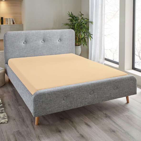 Jersey Spannbetttuch, 180-200 x 200 cm, sand