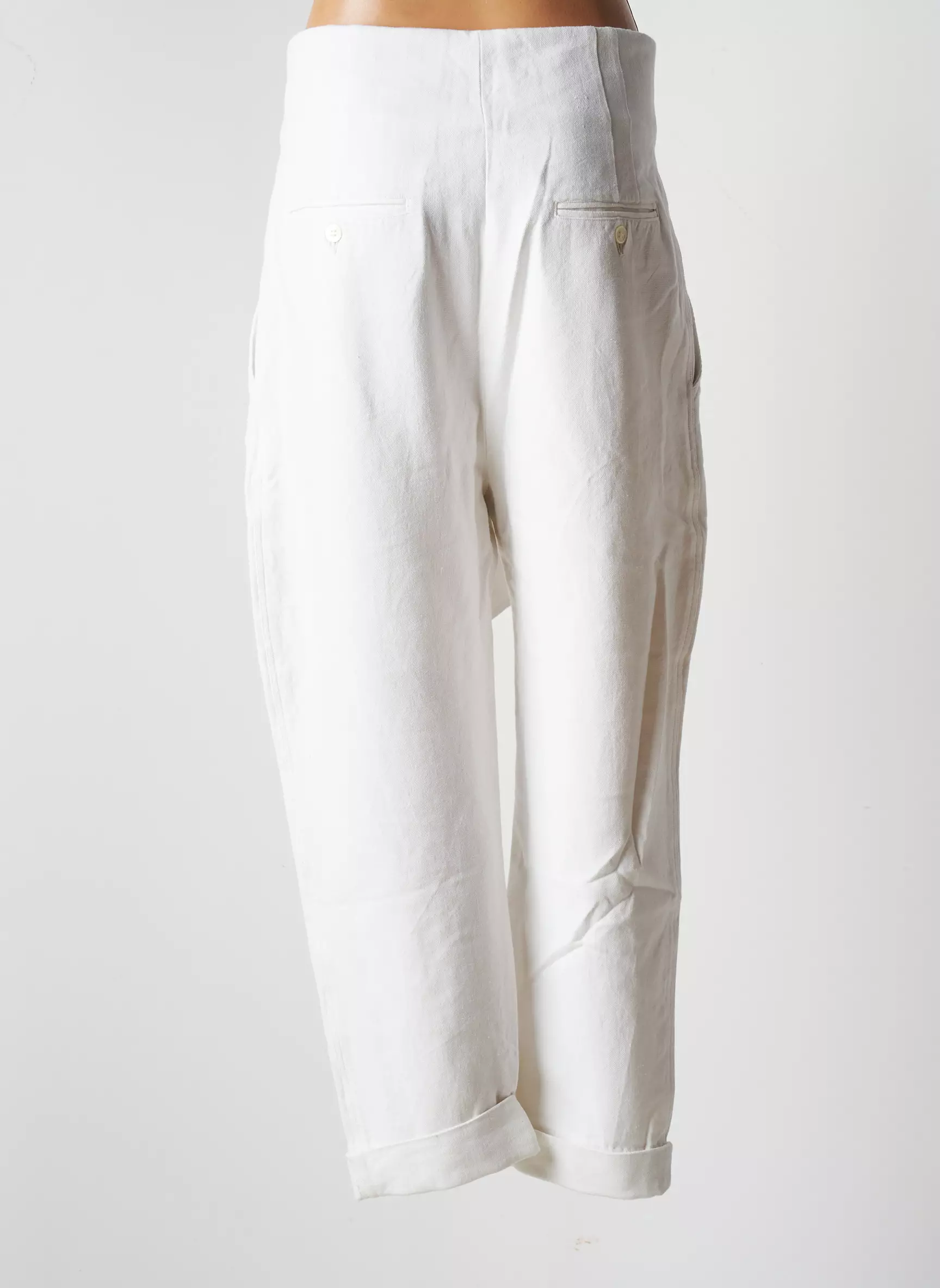 Laurence Bras Pantalons Droits Femme couleur blanc