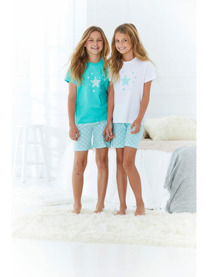 Petite Fleur Kids Pyjama in mint, weiß günstig kaufen