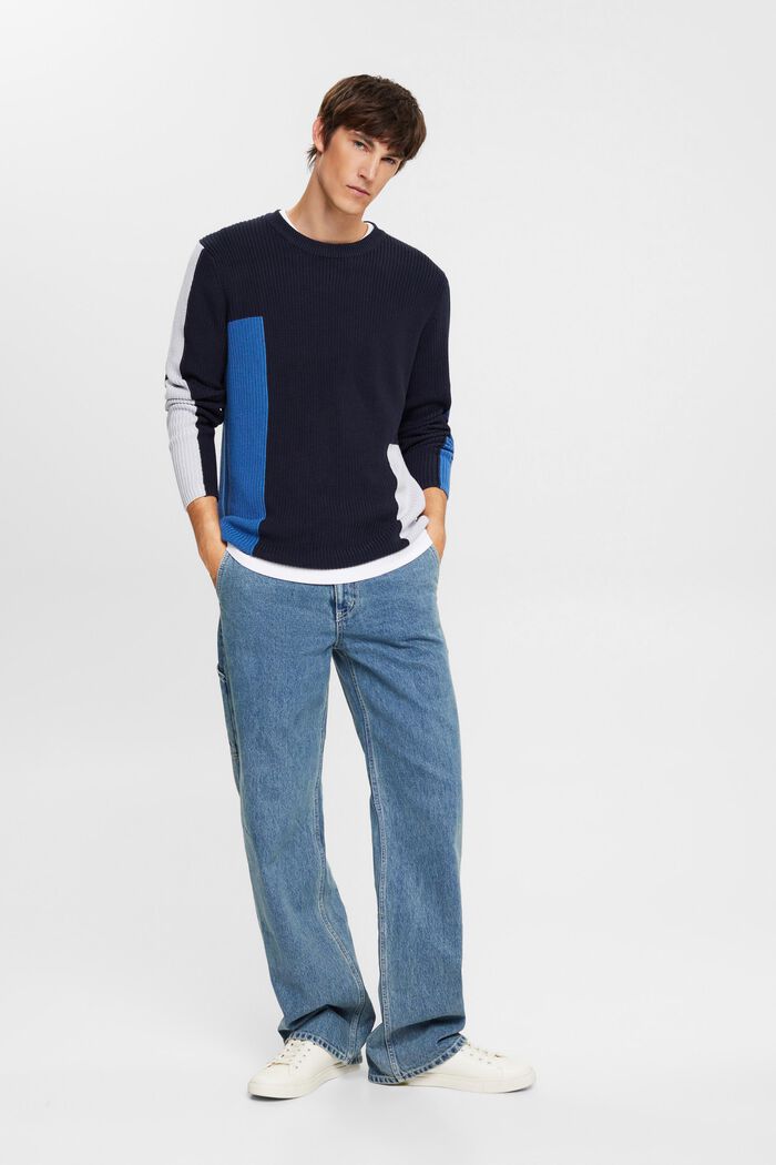 Strickpullover im Colorblock-Design