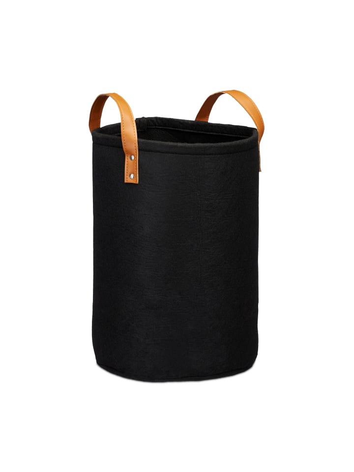 relaxdays Wäschekorb in Schwarz - (H)45 x Ø30 cm günstig kaufen onesize