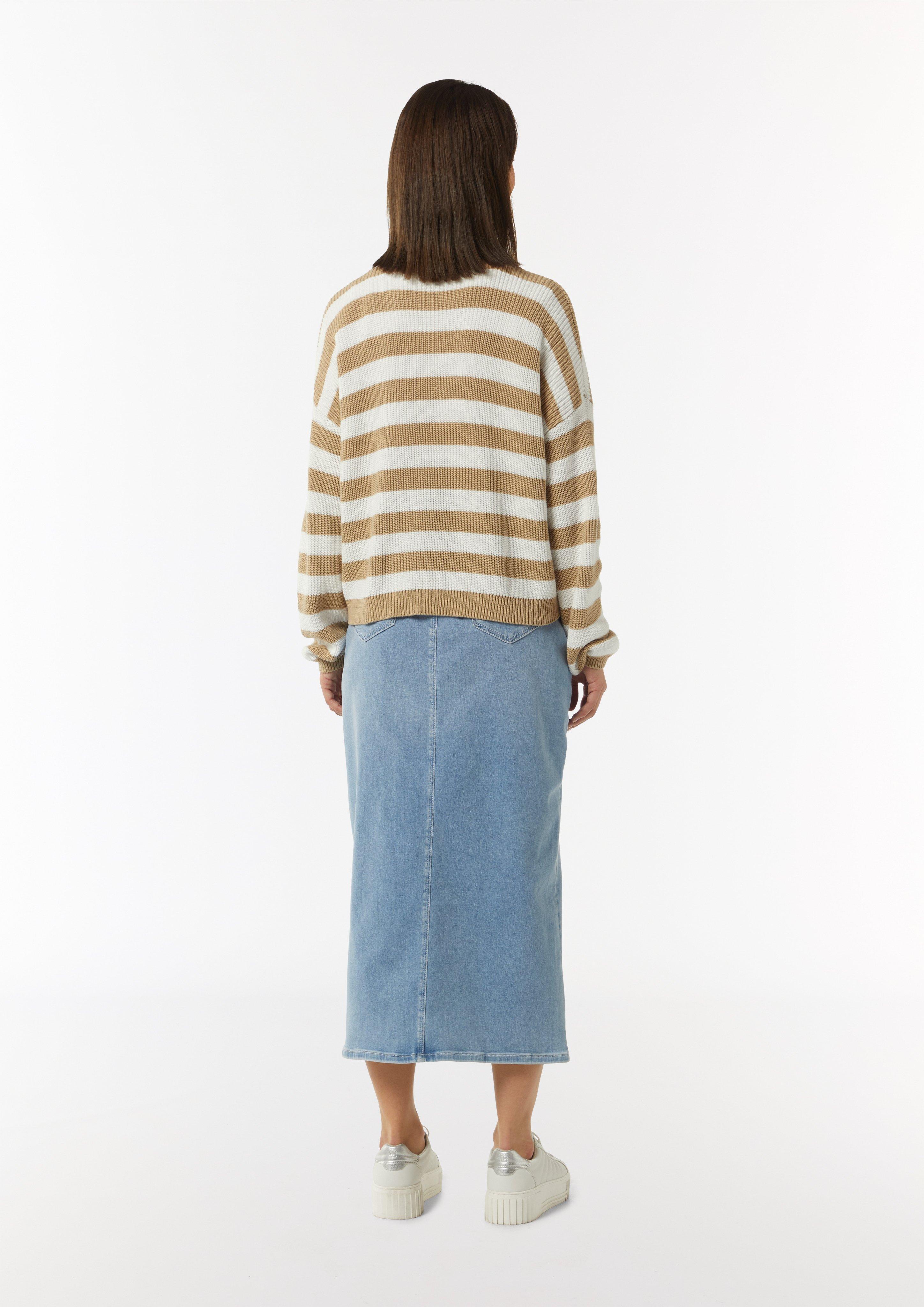Lässige Strickjacke mit voluminösen Ärmeln - sandstein