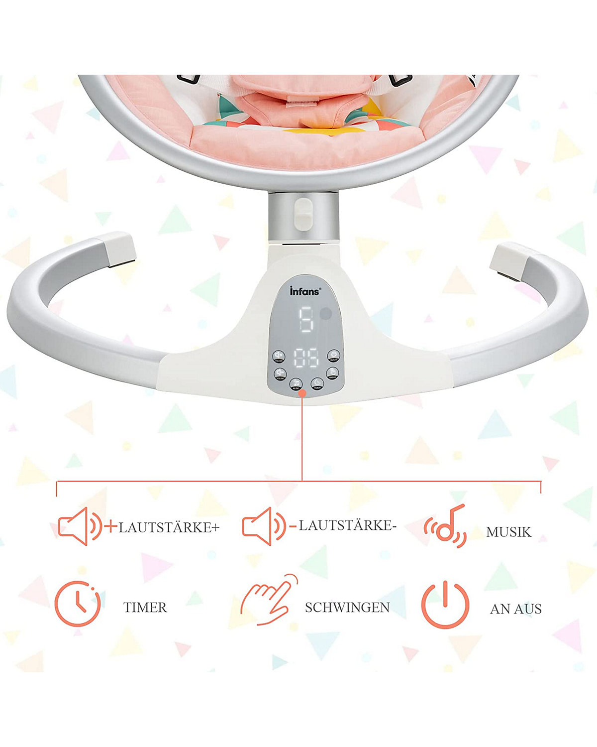Babywippe 5-fach einstellbar mit Fernbedienung