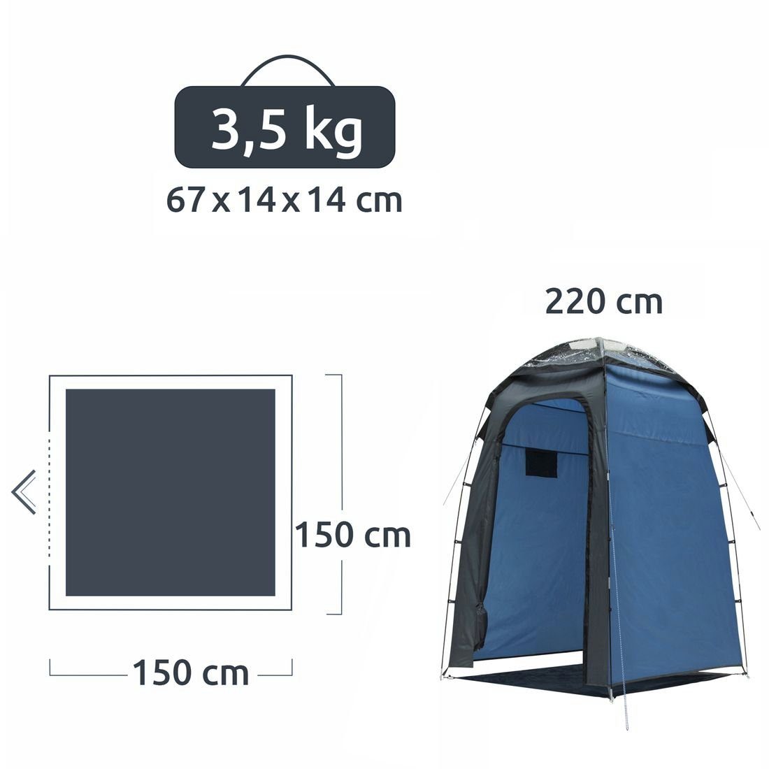 yourGEAR Gerätezelt yourGEAR Aquila - Duschzelt Umkleidezelt Gerätezelt Lichtkuppel UV 50+, Personen: 0