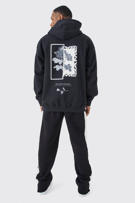 Oversize Hoodie mit floralem Foto-Print