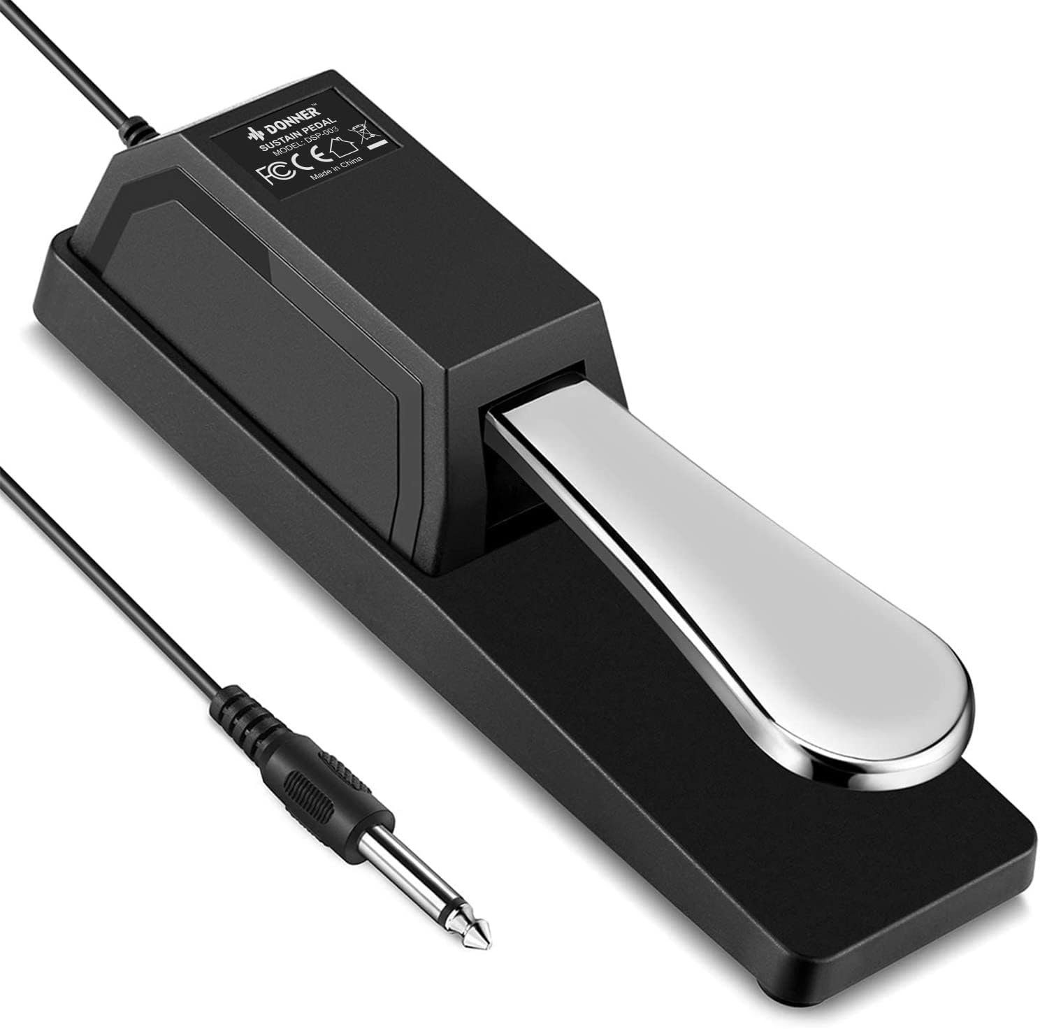 Donner Musikinstrumentenpedal Sustain-Pedal Dämpferpedal für Keyboard-Digitalpiano DSP-003, Universal