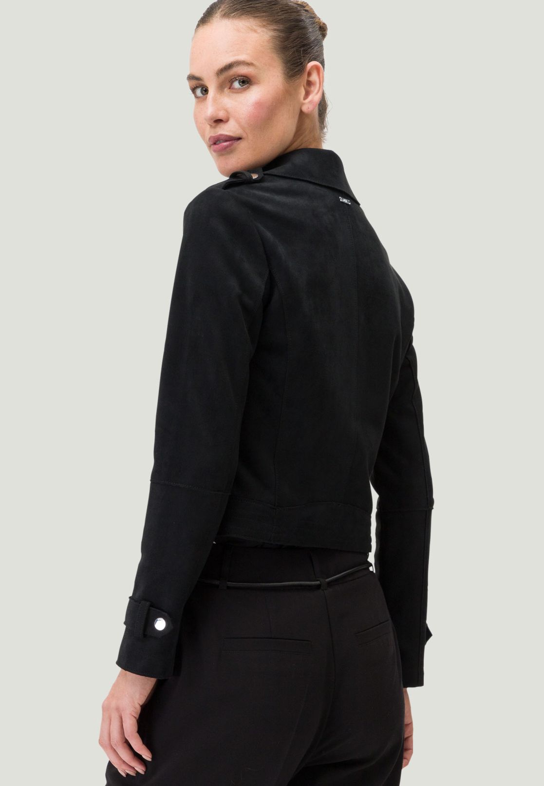 Bikerjacke in Veloursleder-Optik