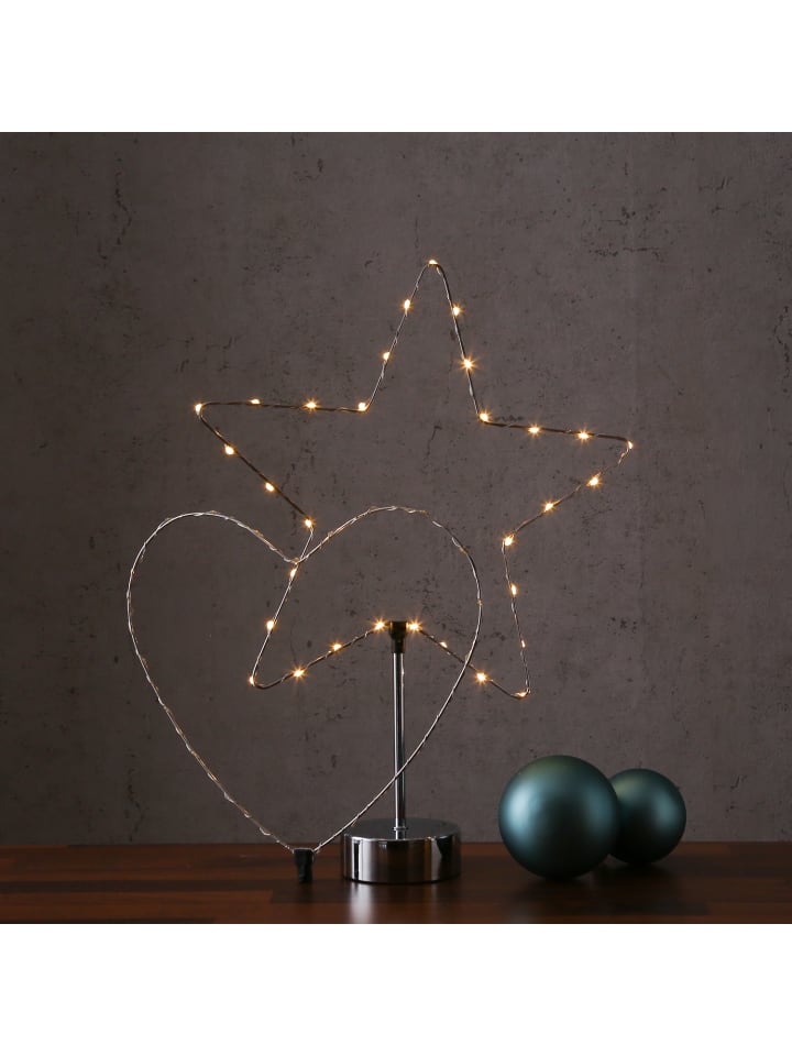 MARELIDA LED Stern/Herz LED Kombileuchte 50cm in silber günstig kaufen onesize