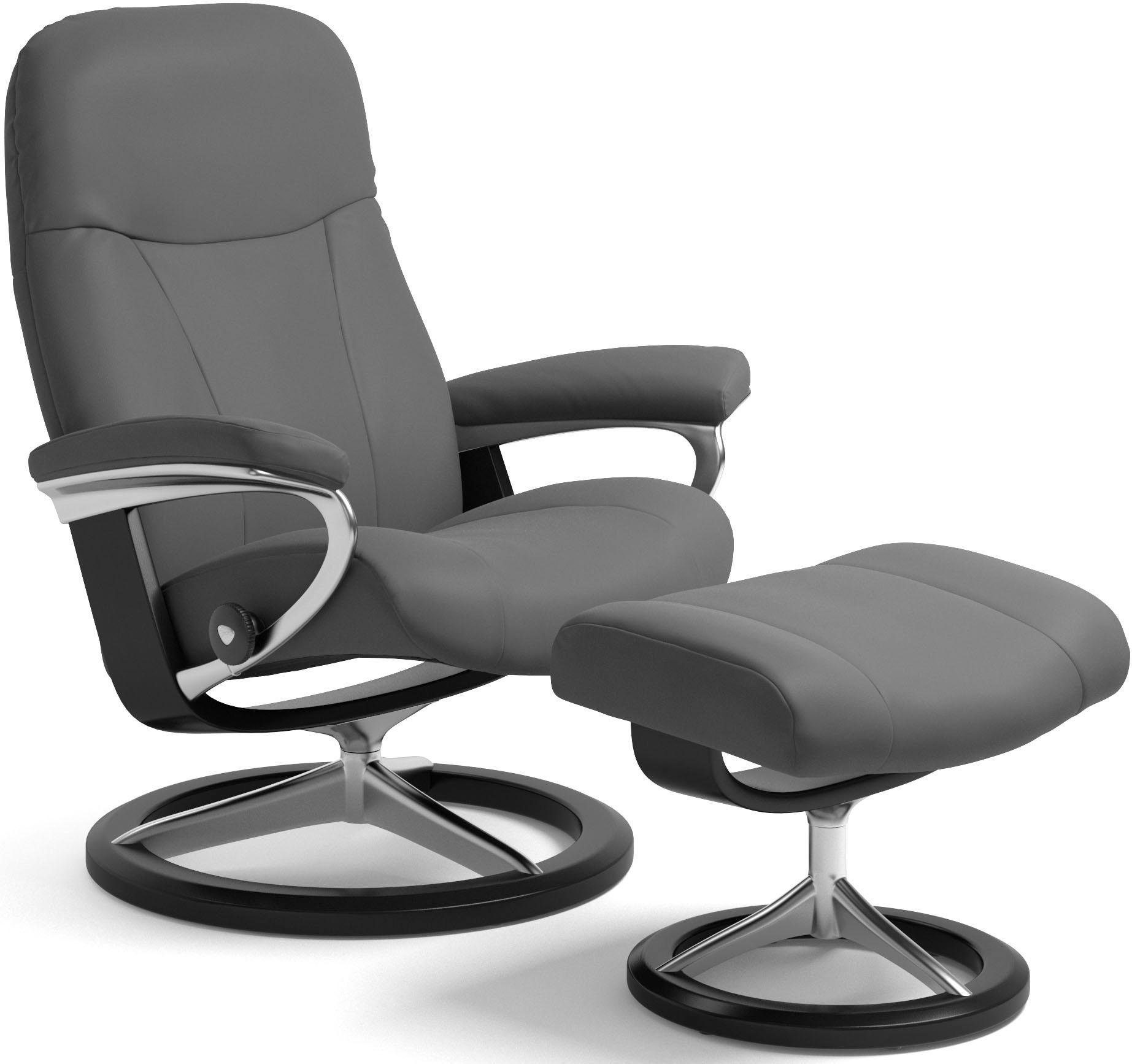 Stressless® Relaxsessel Garda (Set, Relaxsessel mit Hocker), mit Hocker, mit Signature Base, Größe L, Gestell Schwarz