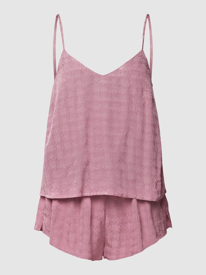 Pyjama mit Allover-Logo Modell 'DORIS' in violett