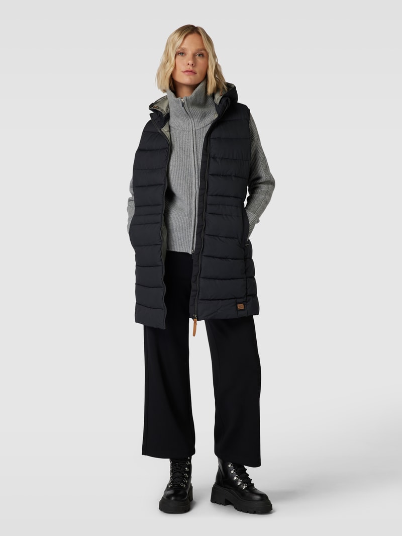 Steppweste mit Label-Patch in schwarz