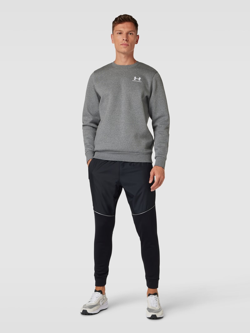 Sweatshirt mit Label-Print Modell 'Essential' in mittelgrau