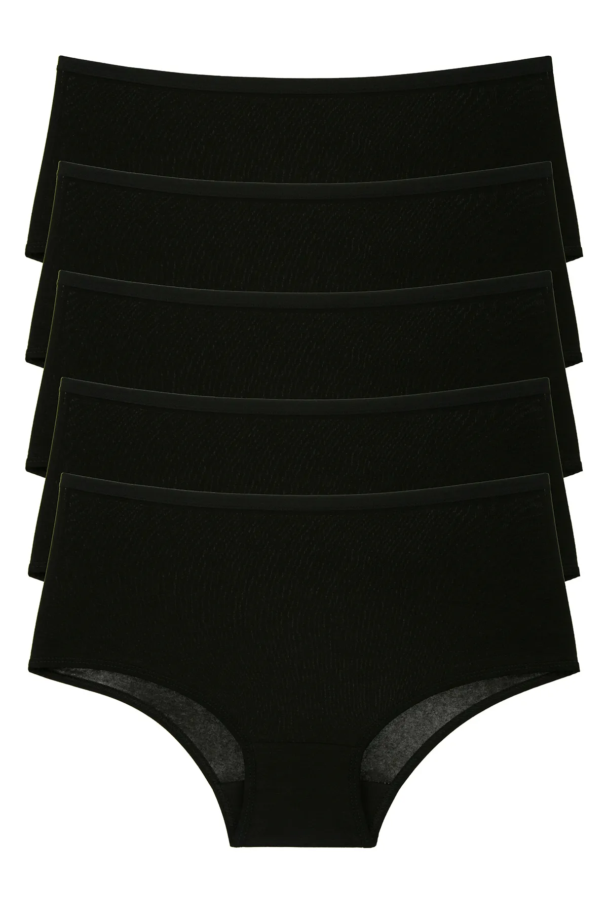 Nicoletta  Schwarze Damen-Slips mit hoher Taille – 5er-Pack