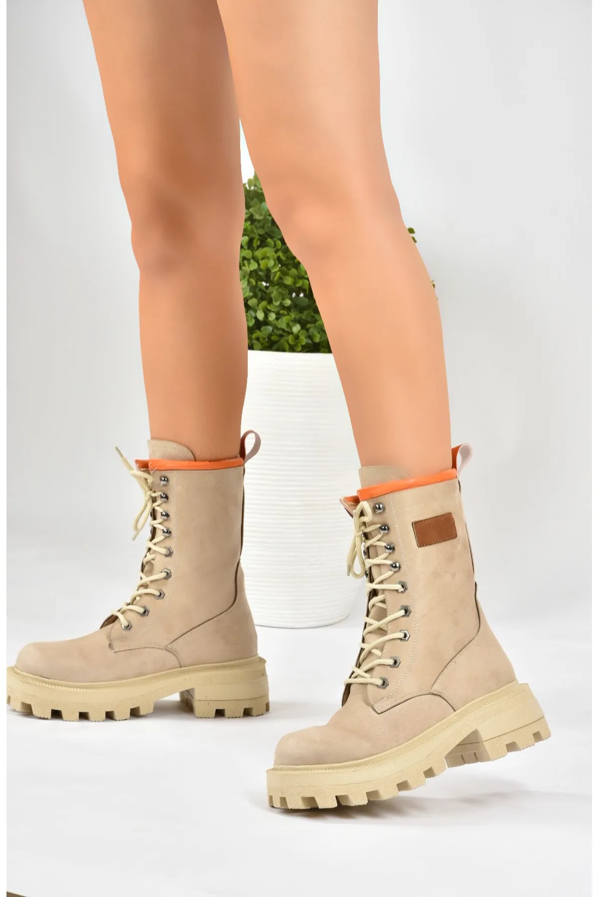 Fox Shoes  Damenstiefel aus Nerz-Wildleder L973916002
