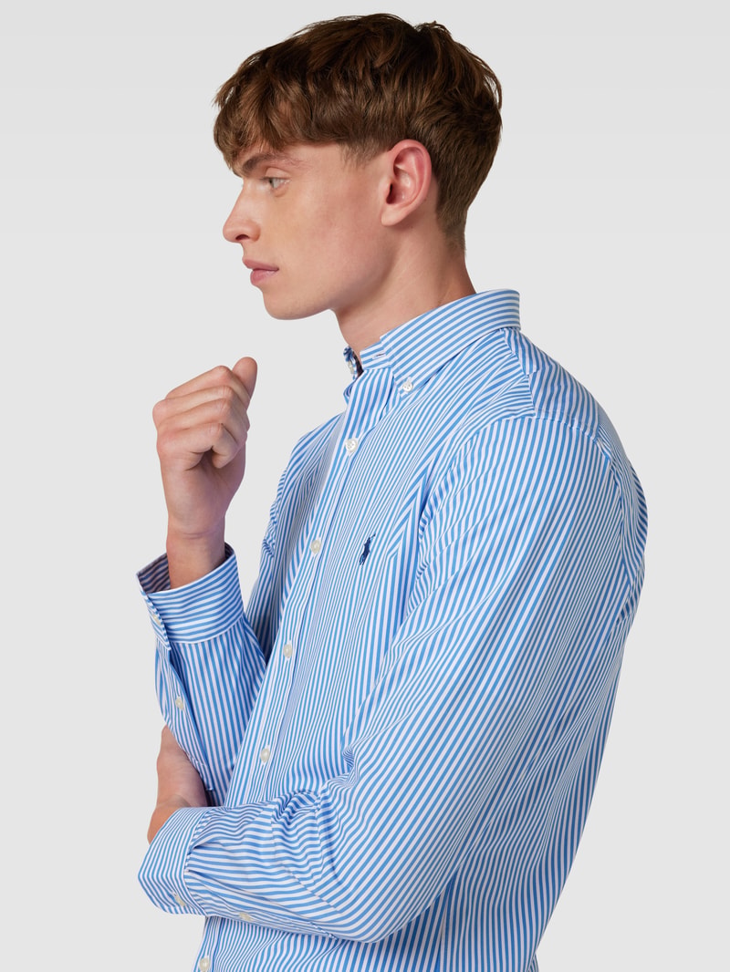 Regular Fit Freizeithemd mit Streifenmuster in hellblau