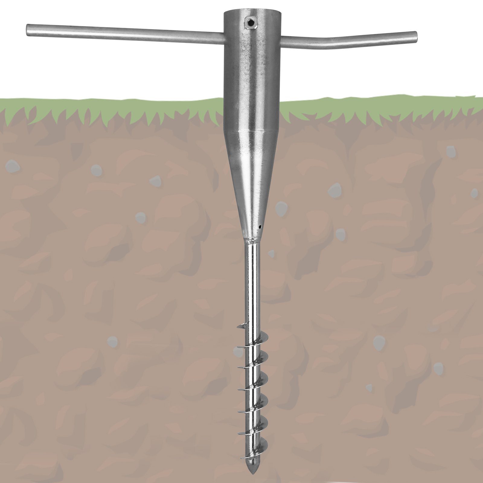 Koopman Bodendübel Sonnenschirmständer Metall Sonnenschirmhalter Drehhülse