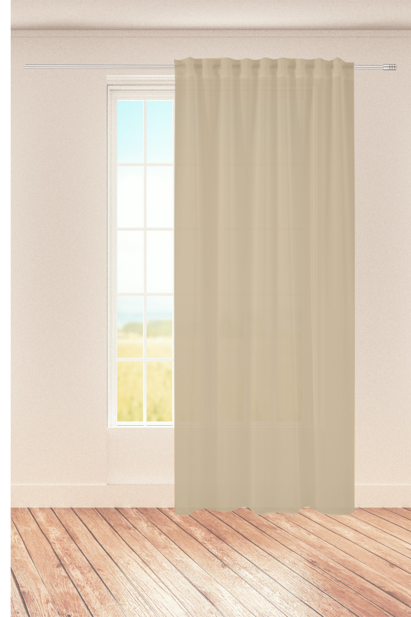 Schal Leon verdeckte Schlaufe Taupe 140 x 245 cm