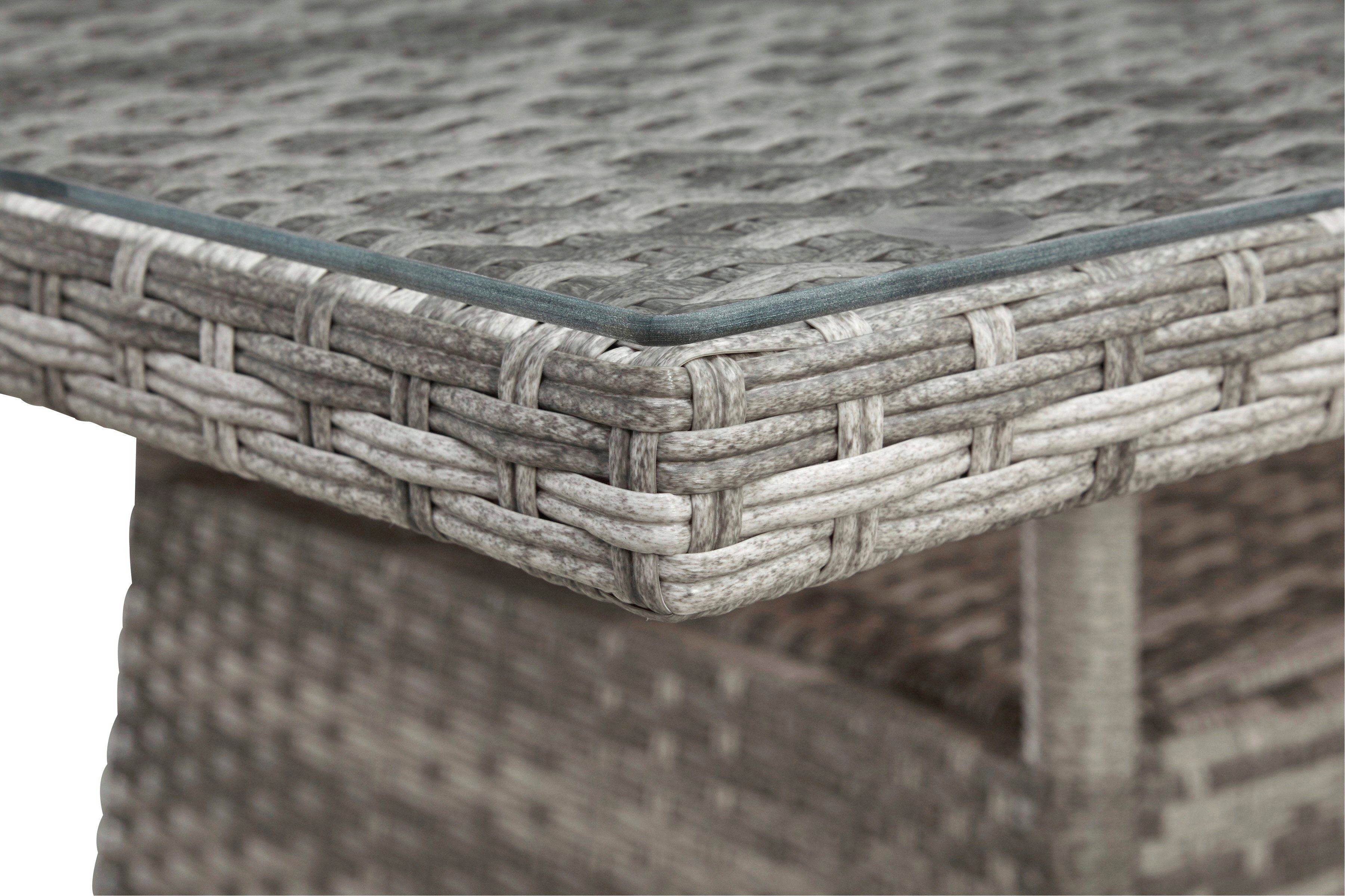 KONIFERA Garten-Essgruppe Belluno, (17-tlg), 8 Sessel, Tisch 200x100 cm, Polyrattan
