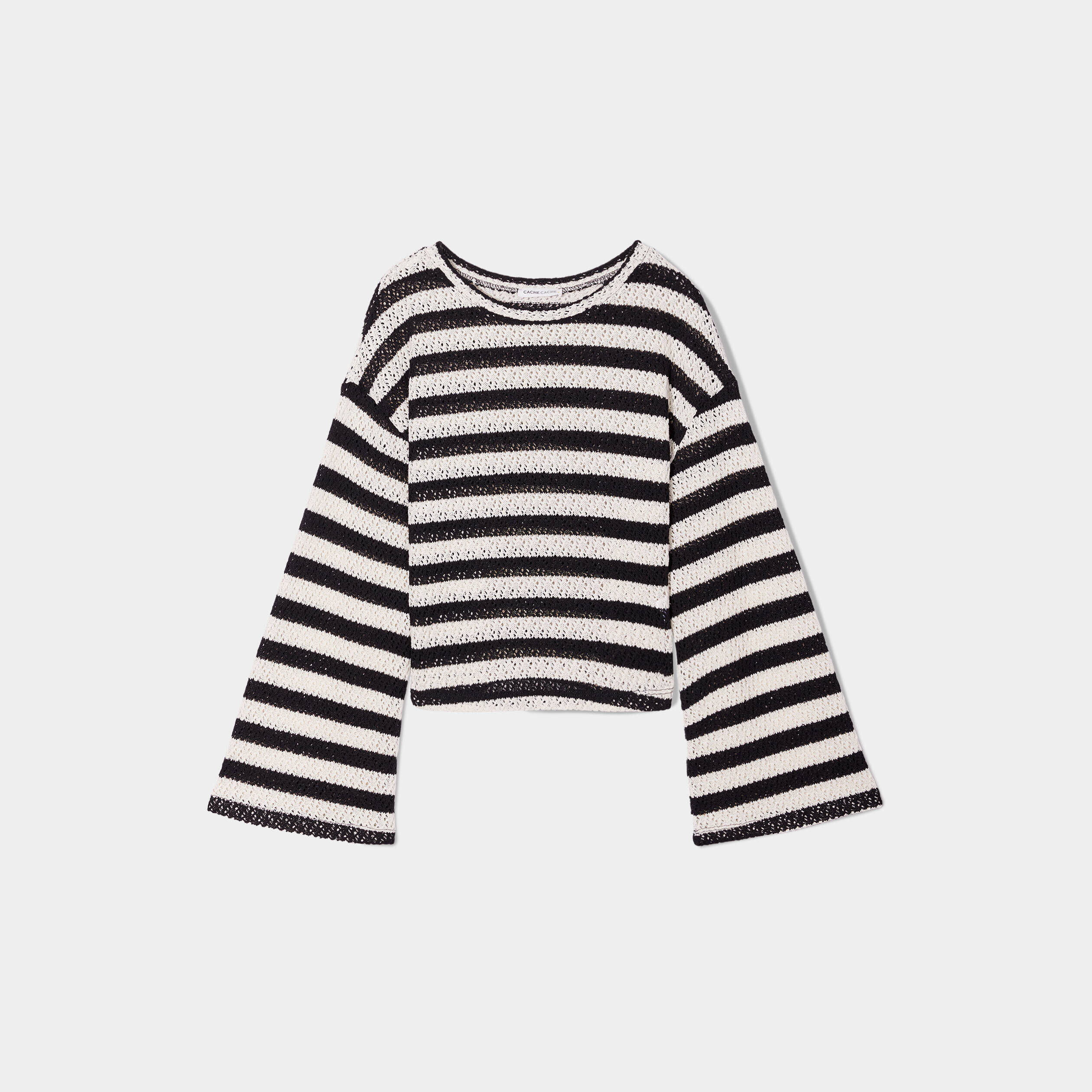 T-shirt crochet noir femme | Cache Cache