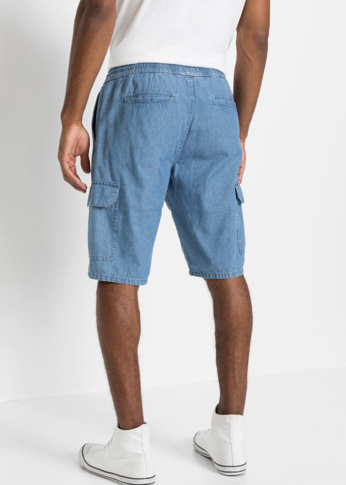 Jeans-Schlupf-Bermuda mit Cargotaschen, Loose Fit (2er Pack)