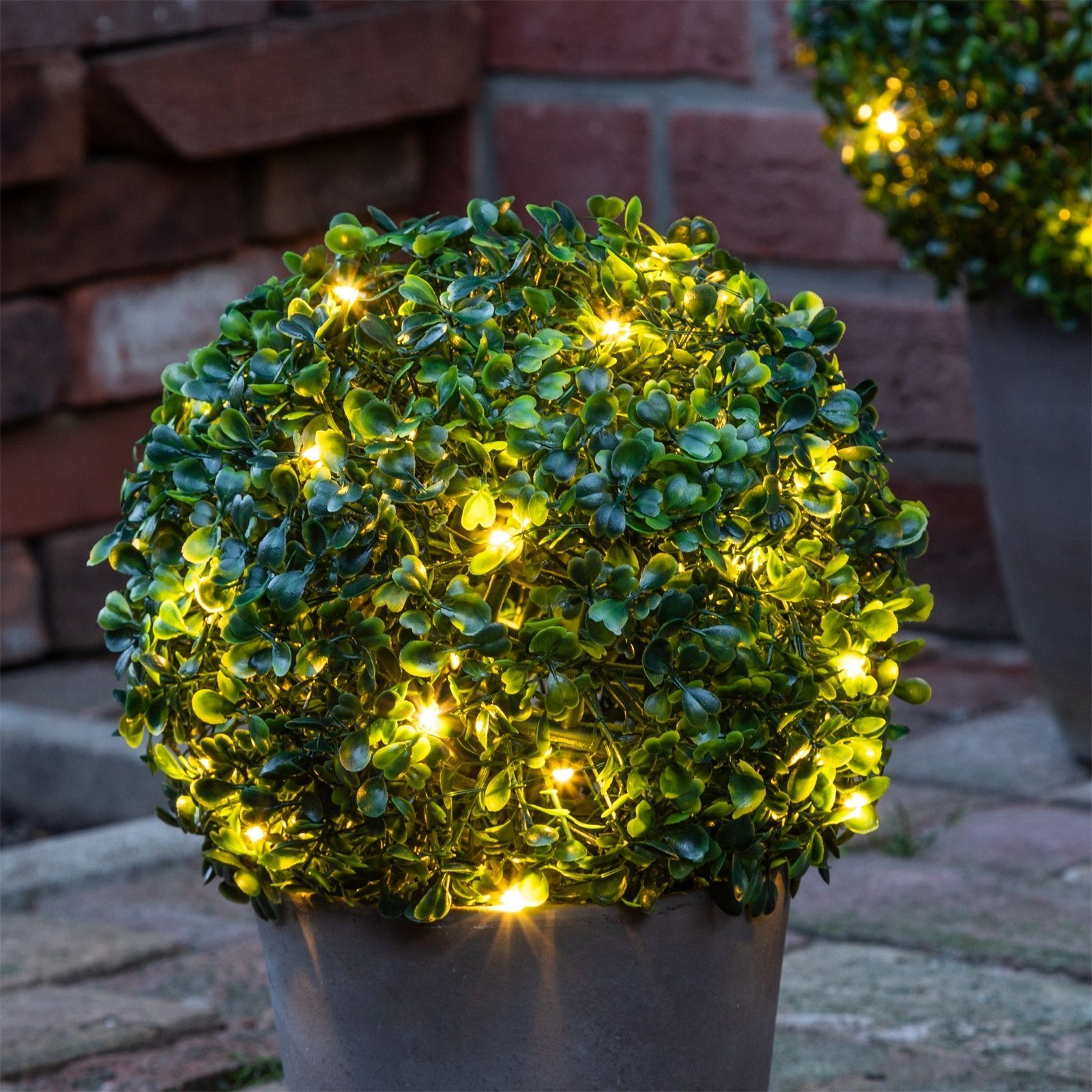 HI LED Dekolicht Buchsbaumkugel mit LED Beleuchtung