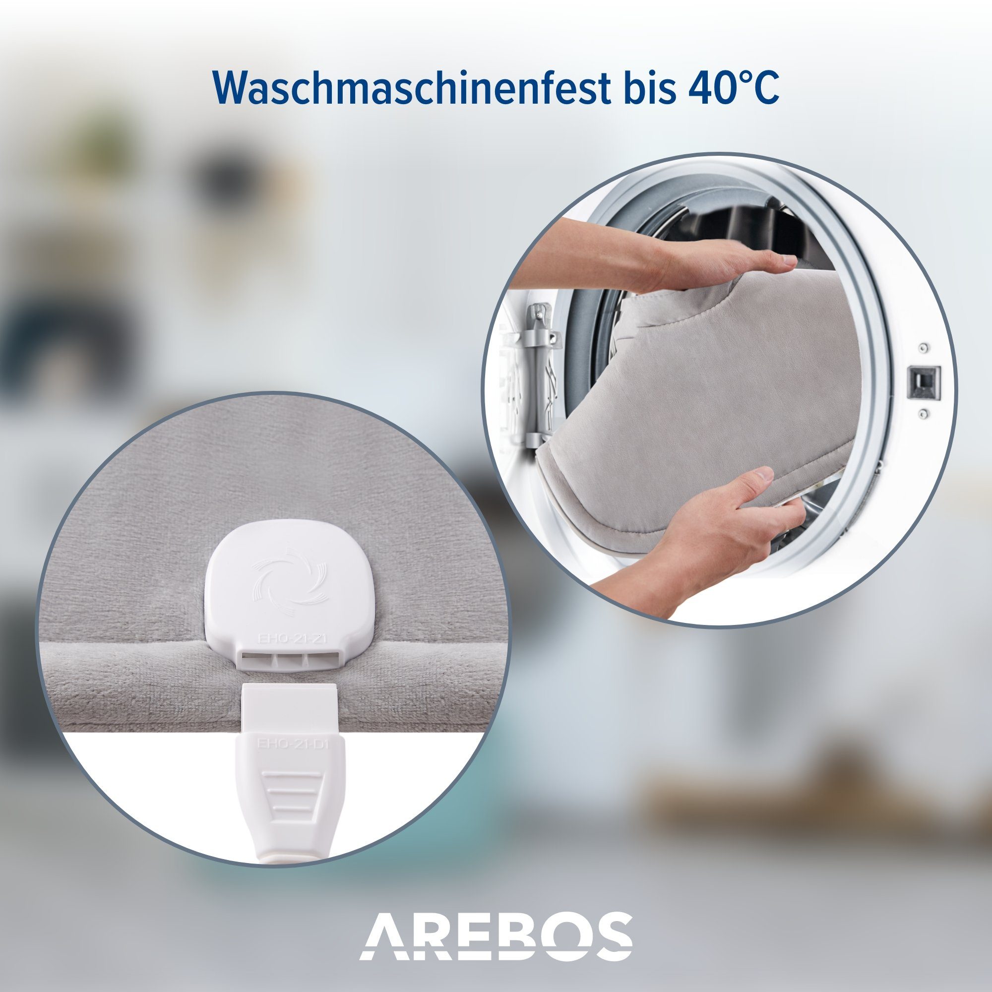 Arebos Wärmekissen Heizmatte Wärmematte Wärmekissen elektrisch 56x52 cm mit 6 Heizstufen