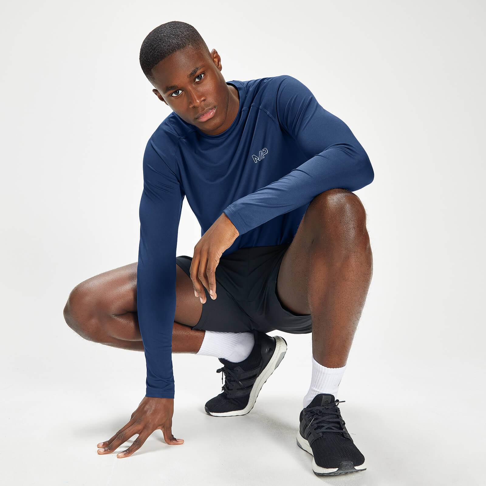 T-shirt d’entraînement à manches longues MP Infinity Mark Graphic pour hommes – Bleu intense