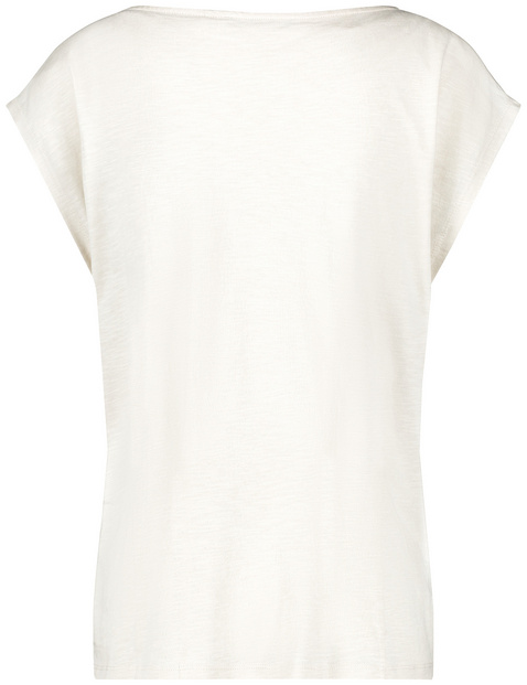 Tailliertes Blusenshirt mit Material-Mix