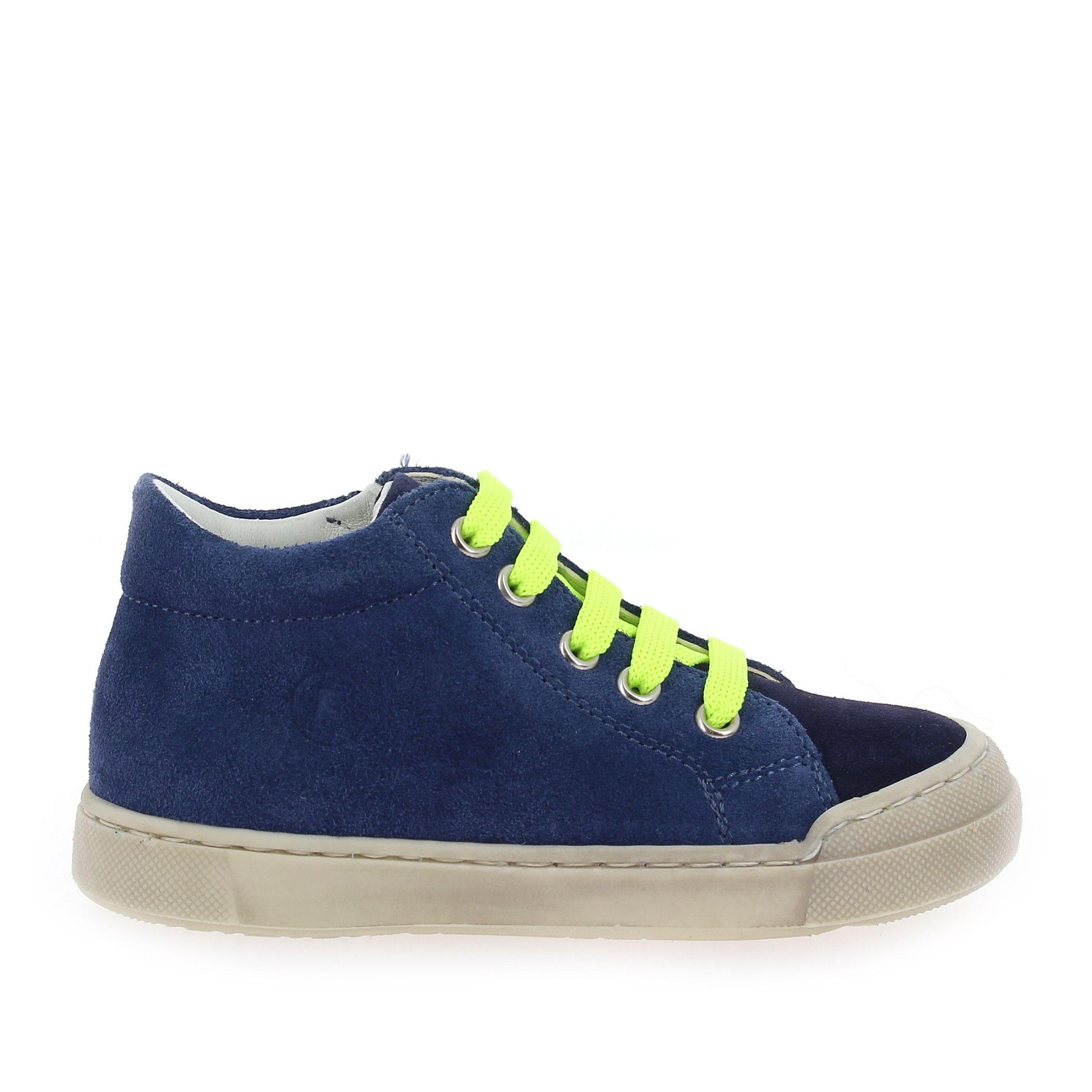 Naturino  SNOPES ZIP SUEDE - Marine Jaune fluo