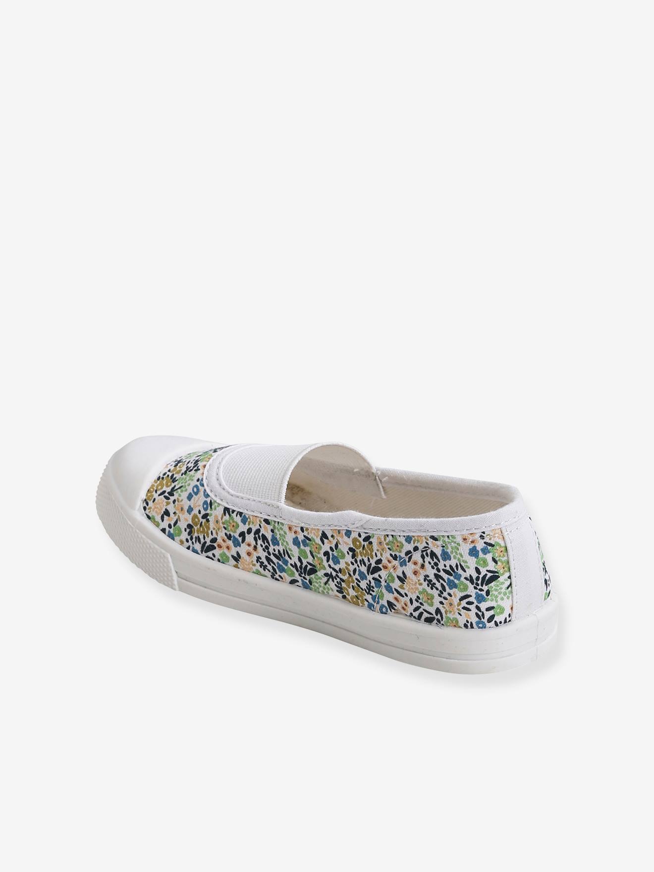 Tennis élastique enfant blanc imprimé