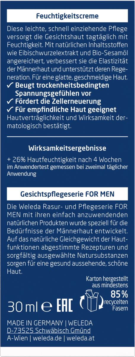 Feuchtigkeitscreme for Men, 30 ml