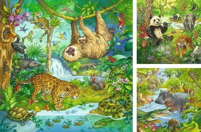 Kinderpuzzle ab 5 Jahren - Im Urwald - 49 Teile