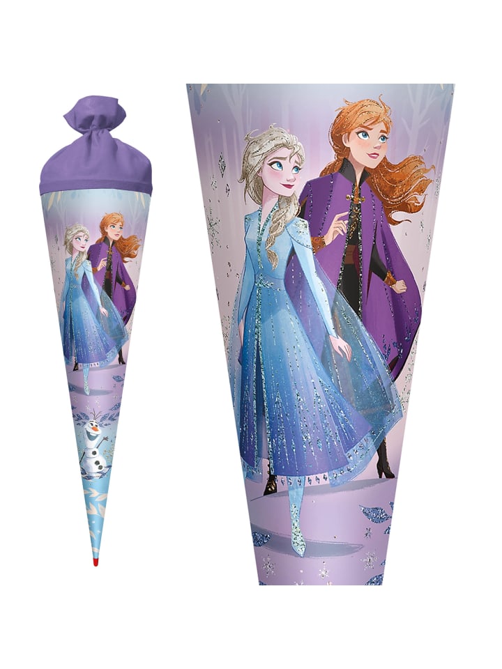 ROTH Schultüte groß Disney Frozen 70 cm Glitter in Lila günstig kaufen onesize