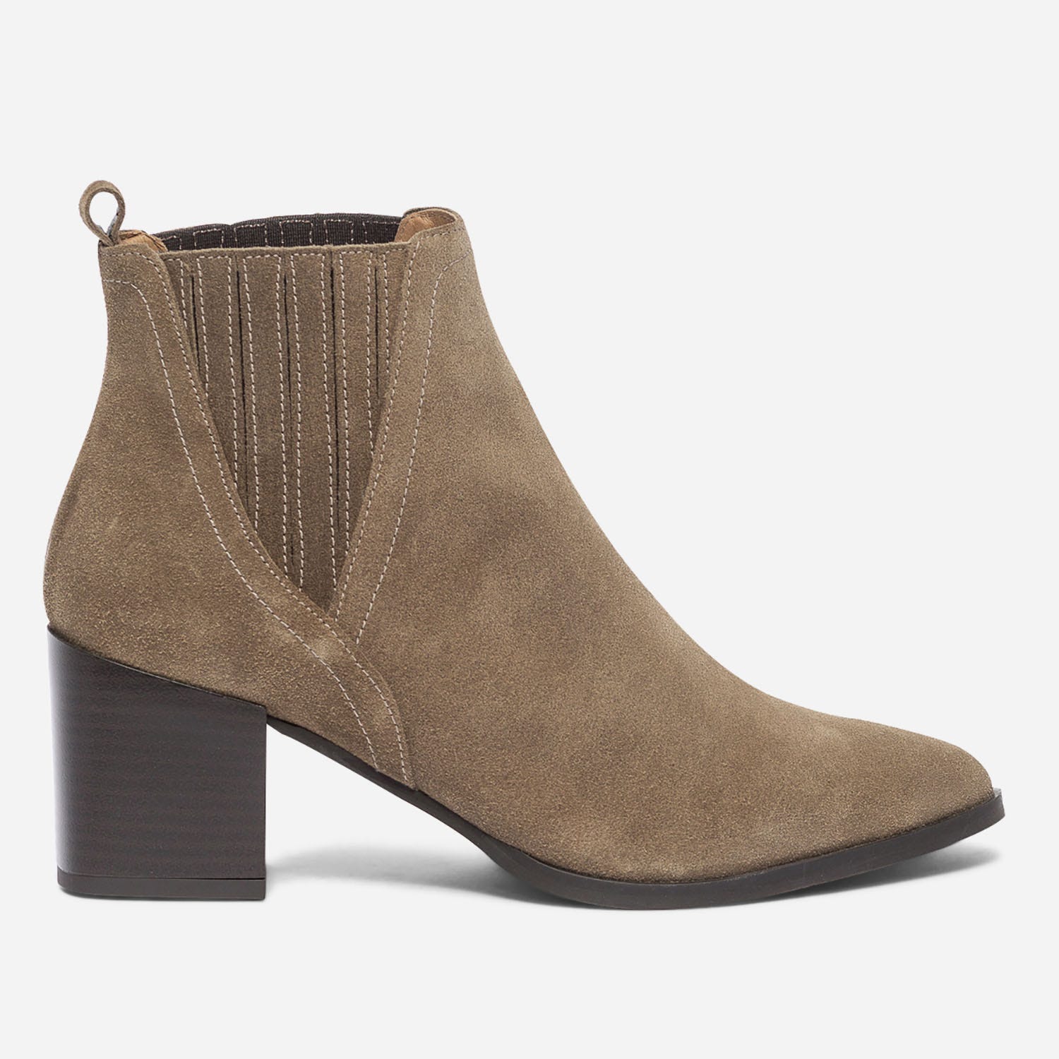 Chelsea boots TEXTO taupe en cuir velours éco-conçu