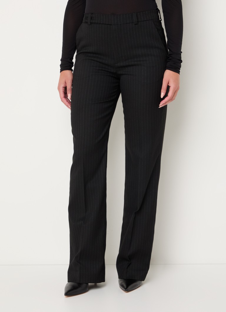 DRYKORN Mean high waist straight fit trousers with pinstripe
