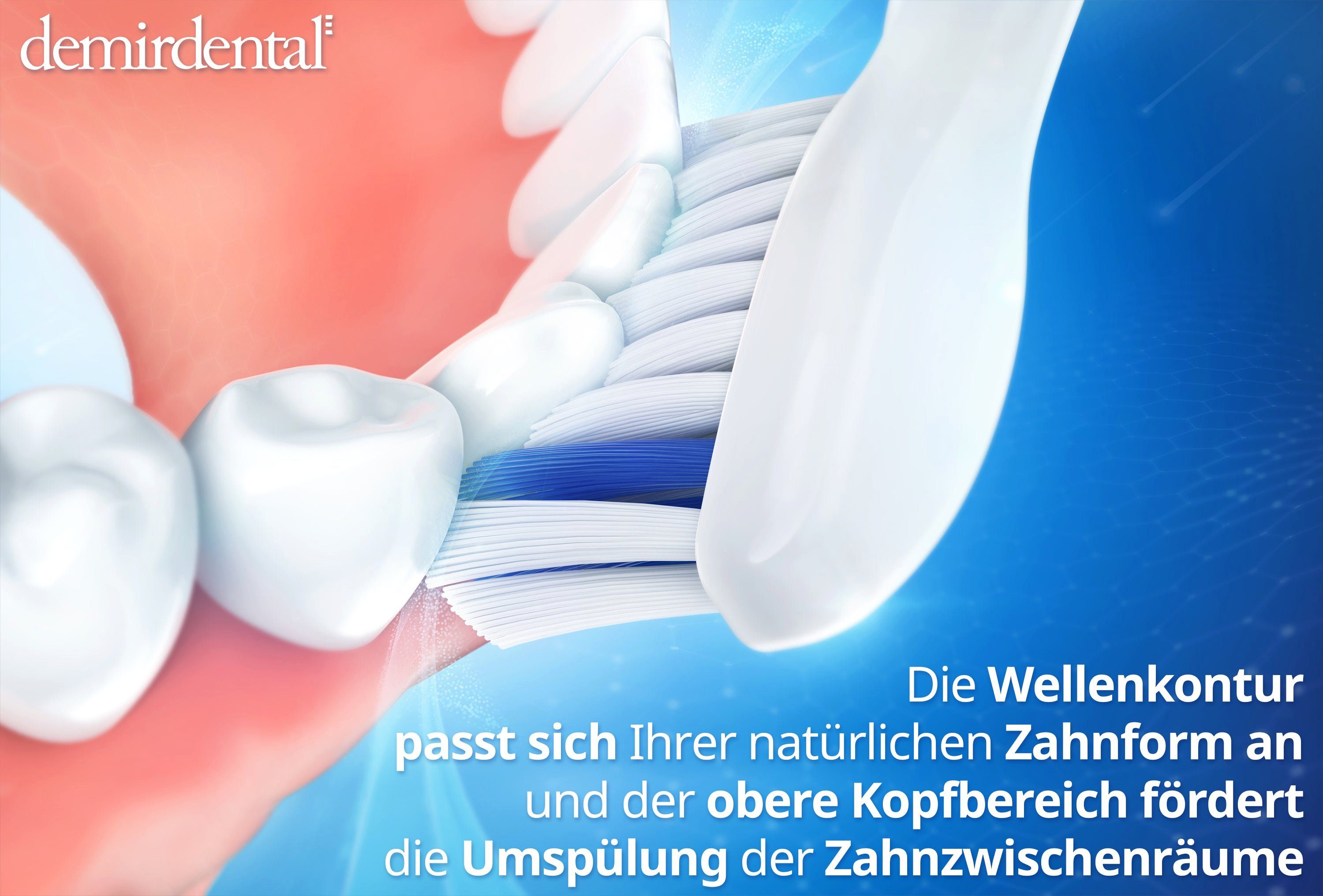 demirdental Aufsteckbürsten passend für Philips Sonicare Ersatzbürsten, Sensitive, Weiß, HX6054/HX6058