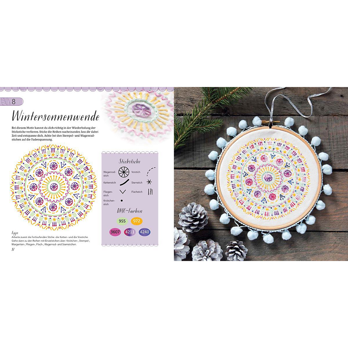 Farbenfrohe Mandalas sticken