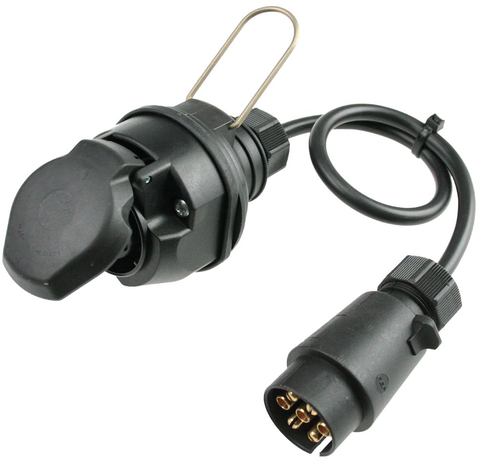 Cavo adattatore Schwabe 60468 per campeggio, IP44, da 7 pin per veicolo a 13 pin per rimorchio, 0,6 m.