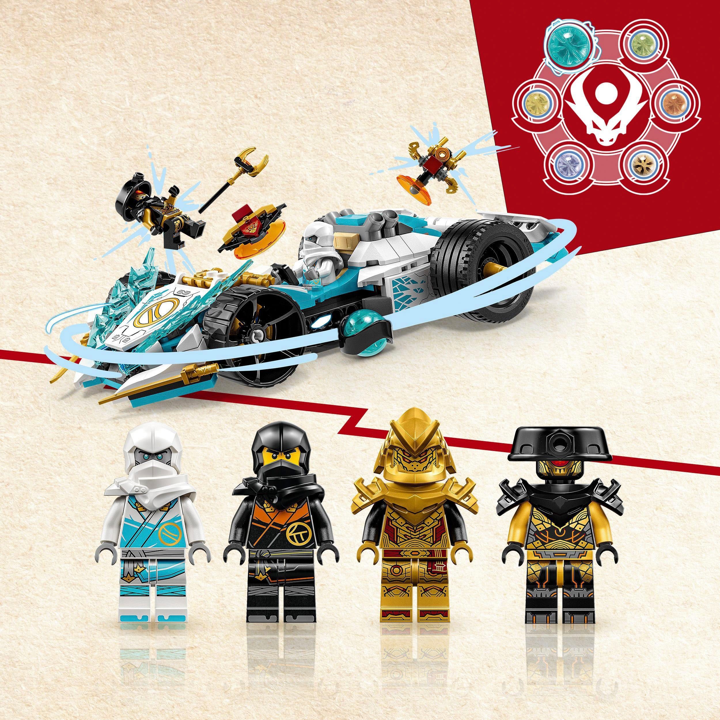 LEGO® Konstruktionsspielsteine Zanes Drachenpower-Spinjitzu-Rennwagen (71791), LEGO® NINJAGO, (307 St), Made in Europe