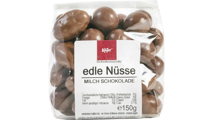 Käfer edle Nüsse mit Milch-Schokolade 150 g