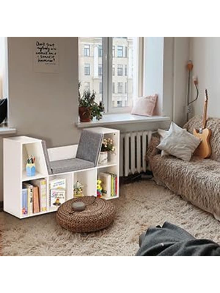 COSTWAY Kinder Bücherregal 103x30x63cm in Weiß günstig kaufen onesize