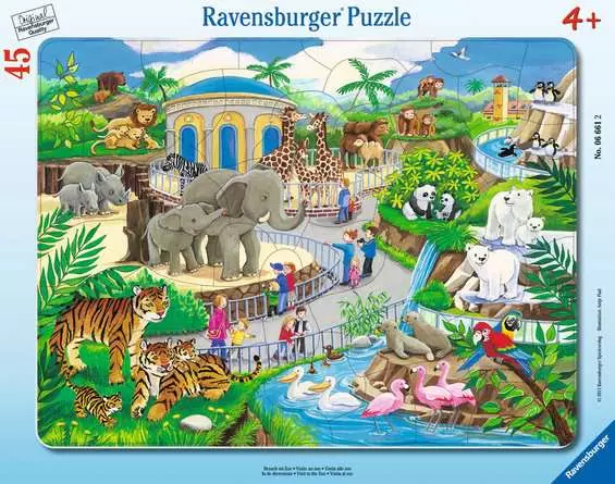 Kinderpuzzle ab 4 Jahren - Besuch im Zoo - 45 Teile