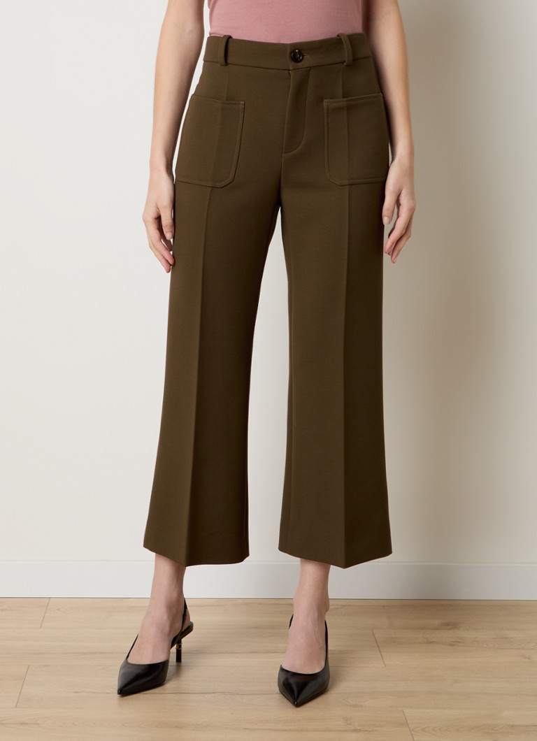 Chloé  High waist flared fit cropped pantalon van wol