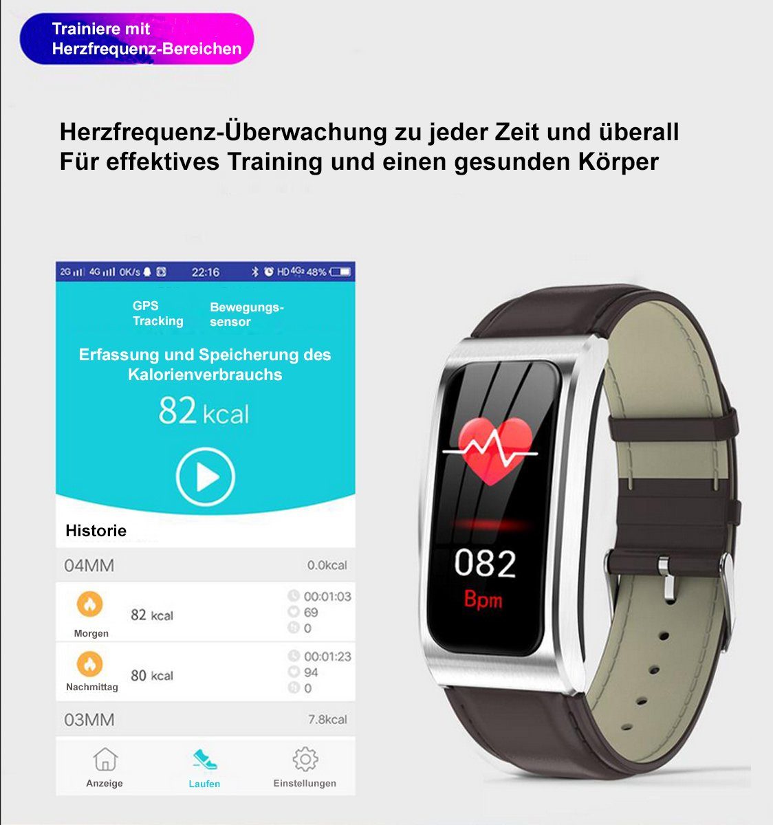 TPFNet SW36 mit Milanaise Armband - individuelles Display Smartwatch (Android), Armbanduhr mit Musiksteuerung, Herzfrequenz, Schrittzähler, Kalorien, Sportmodus etc. - Fitness-Tracker Rosegold