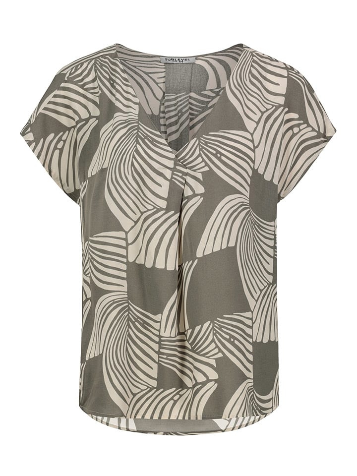 Sublevel Bluse in Khaki/ Creme günstig kaufen