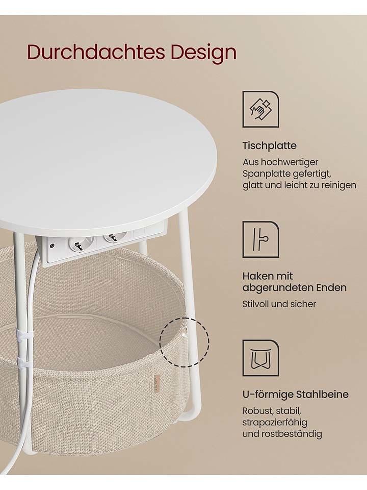 Songmics Beistelltisch in Schwarz/ Weiß - (H)50 x Ø 45 cm günstig kaufen onesize