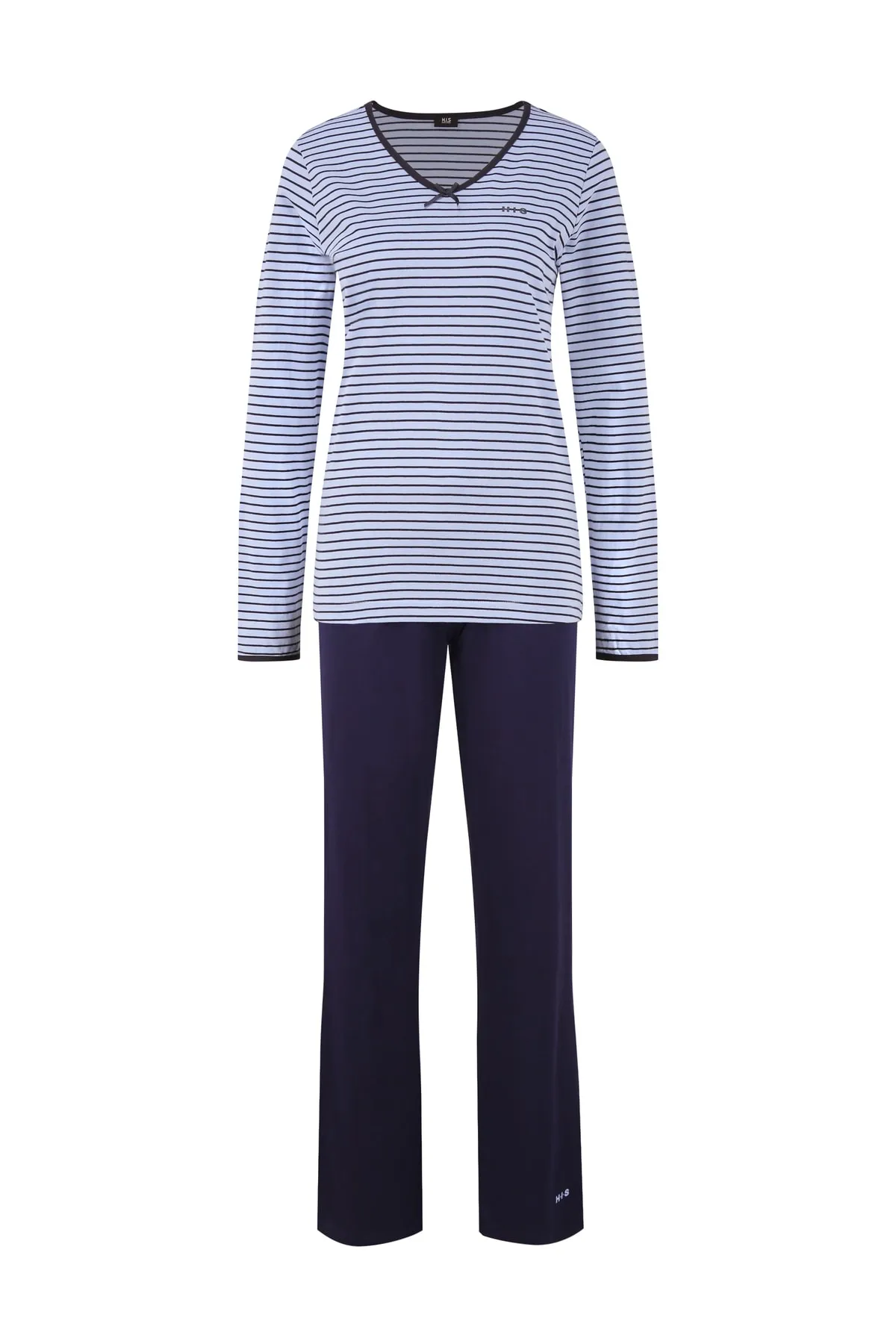 HIS  Pyjama set - Blau - Unifarben