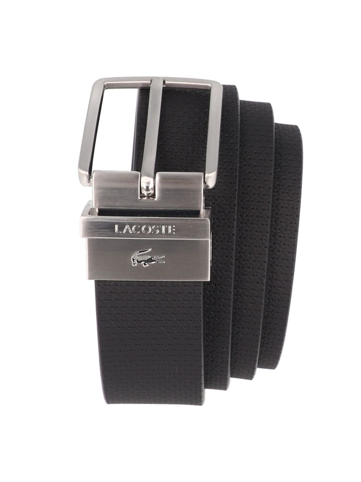 Lacoste Embossed Mono Box Wendegürtel Leder in noir günstig kaufen